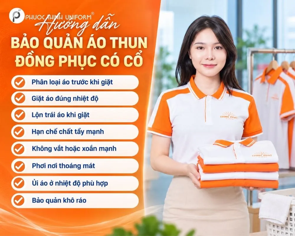 Các cách bảo quản áo thun đồng phục có cổ luôn như mới