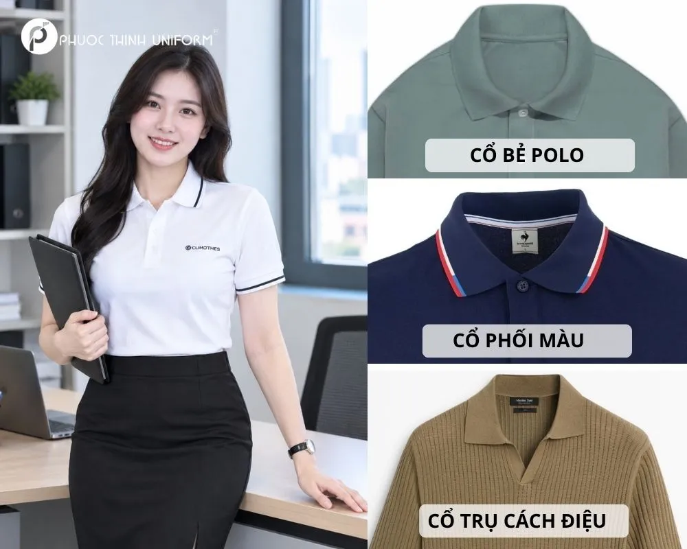  Lựa chọn kiểu dáng cổ áo dựa trên phong cách của doanh nghiệp