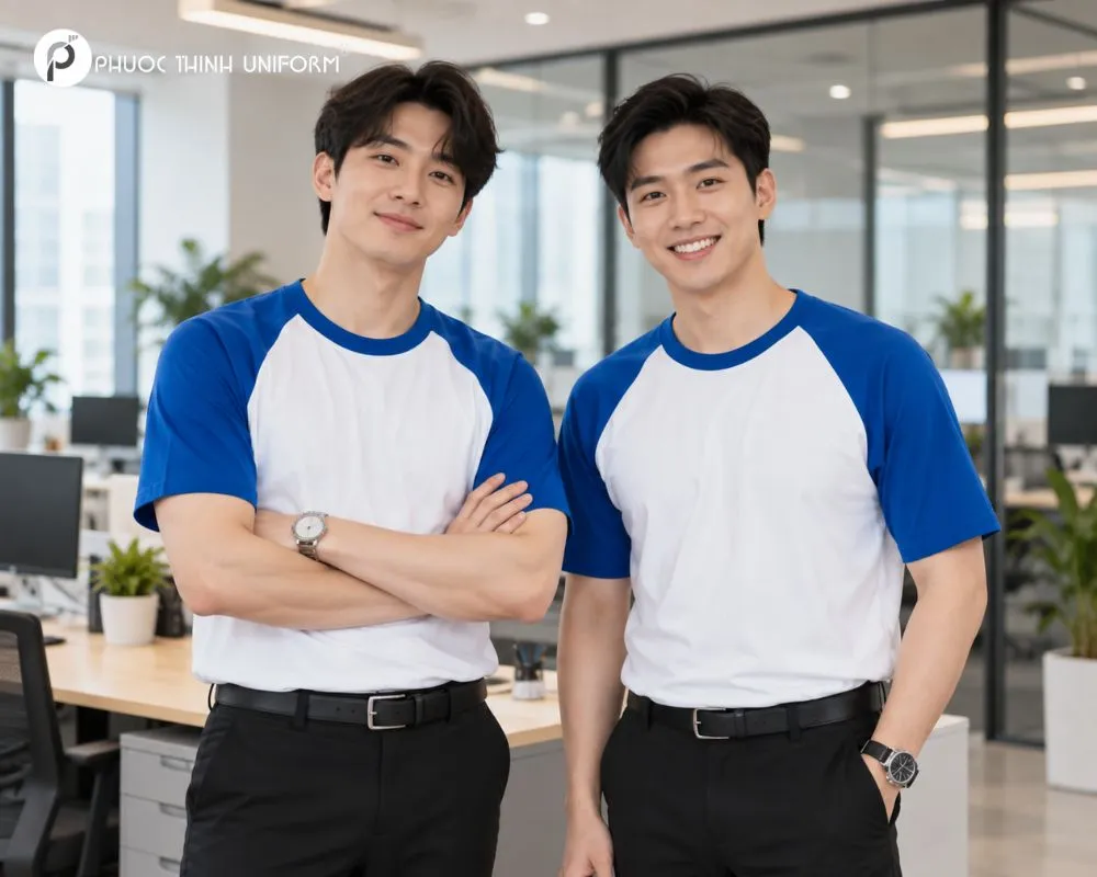 Áo thun đồng phục cổ phối màu đang được nhiều công ty ưa chuộng